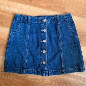 Skirt Forever21 Denim Button-Up A-line/High Rise